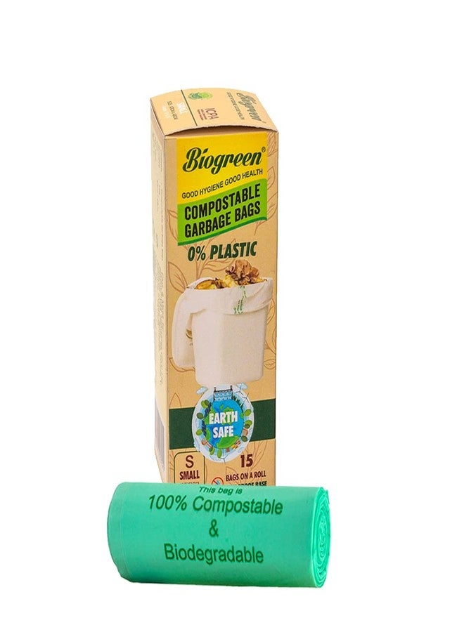 Biogreen Garbage Bag | 18 x 19 (In inches) single pack Small Size |15 Bags in each Roll | Compostable Garbage Bag | Earth Safe - Image 1